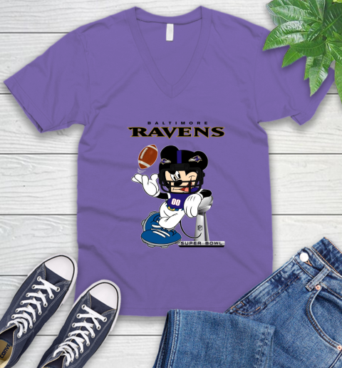 NFL Baltimore Ravens Mickey Mouse Disney Super Bowl Football T Shirt V-Neck T-Shirt 10