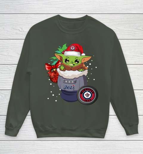 Winnipeg Jets Christmas Baby Yoda Star Wars Funny Happy NHL Youth Sweatshirt 10