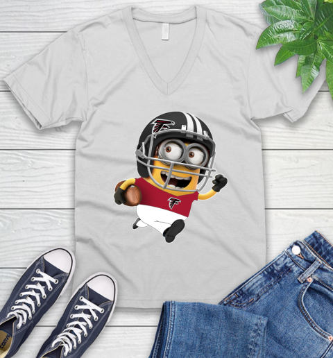 NFL Atlanta Falcons Minions Disney Football Sports V-Neck T-Shirt