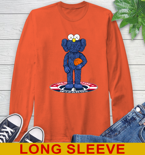 NBA Basketball Washington Wizards Kaws Bff Blue Figure Shirt Long Sleeve T-Shirt 5