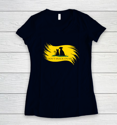 Don't Snack on Me Funny Cats Dogs, Pet Women's V-Neck T-Shirt 2