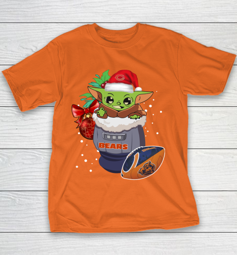 Chicago Bears Christmas Baby Yoda Star Wars Funny Happy NFL Youth T-Shirt 6