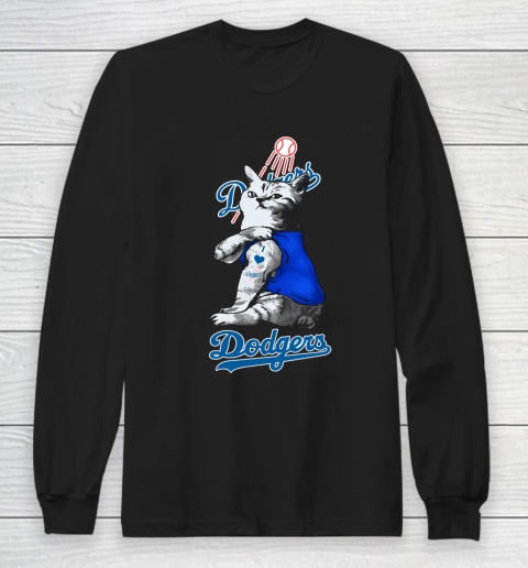 MLB Baseball My Cat Loves Los Angeles Dodgers Long Sleeve T-Shirt