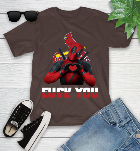 MLB St.Louis Cardinals Deadpool Love You Fuck You Baseball Sports Youth T-Shirt 7