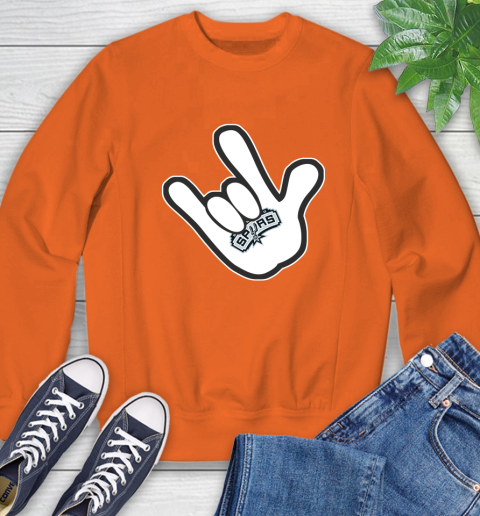 San Antonio Spurs NBA Basketball Mickey Rock Hand Disney Sweatshirt 4
