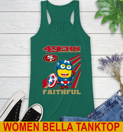 NFL Football San Francisco 49ers Captain America Marvel Avengers Minion Faithful Shirt Racerback Tank 5