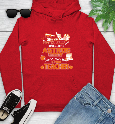 Houston Astros MLB I'm A Difference Making Student Caring Baseball Loving Kinda Teacher Youth Hoodie 12
