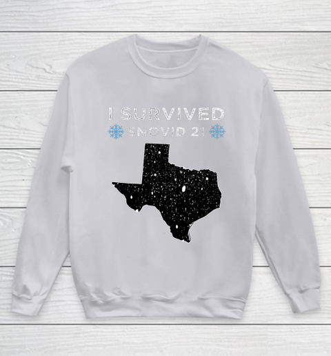 I Survived Winter Snow Storm 2021 Icy Freezing Weather Youth Sweatshirt 3