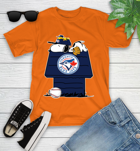 MLB Toronto Blue Jays Snoopy Woodstock The Peanuts Movie Baseball T Shirt  Youth T-Shirt