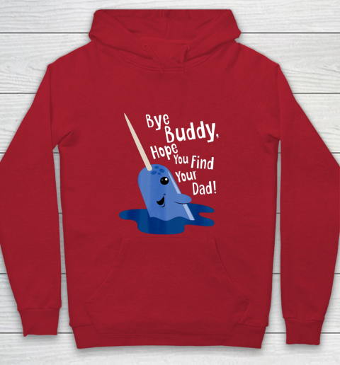 Bye Buddy Narwhal Elf Funny Christmas Holiday Gift Youth Hoodie 7