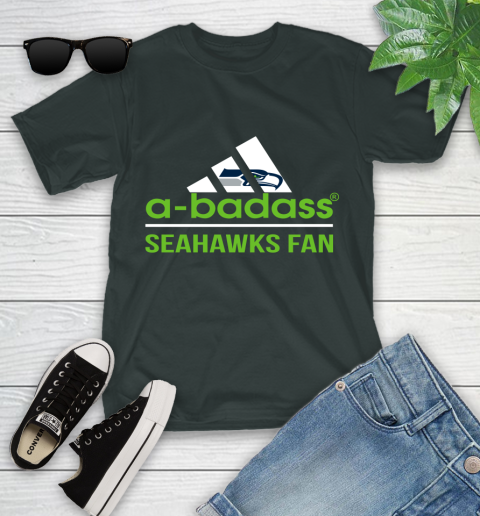 NFL A Badass Seattle Seahawks Fan Adidas Football Sports Youth T-Shirt 6