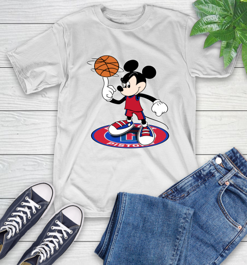 NBA Basketball Detroit Pistons Cheerful Mickey Disney Shirt T-Shirt 2