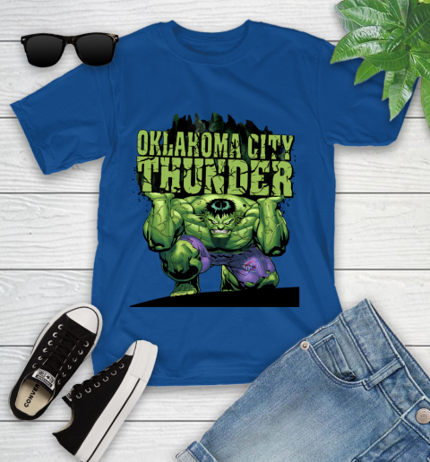 Oklahoma City Thunder NBA Basketball Incredible Hulk Marvel Avengers Sports Youth T-Shirt 9