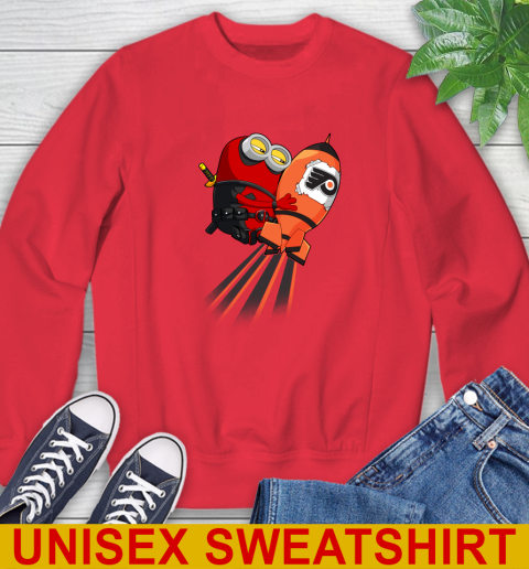 NHL Hockey Philadelphia Flyers Deadpool Minion Marvel Shirt Sweatshirt 12