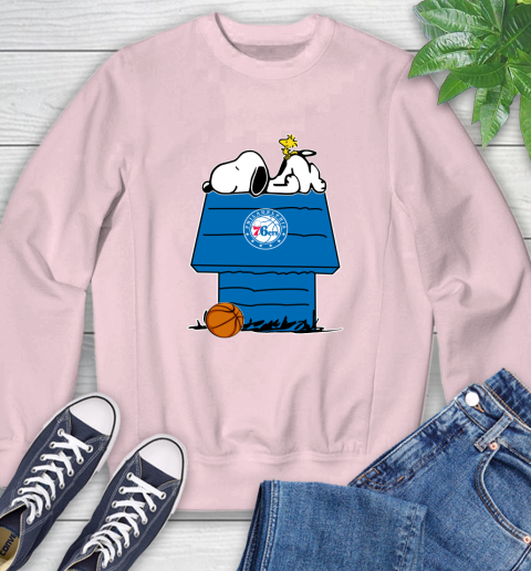 Philadelphia 76ers NBA Basketball Snoopy Woodstock The Peanuts Movie Sweatshirt 9