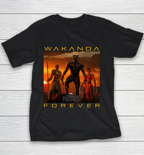Marvel Black Panther Movie Wakanda Forever Graphic Youth T-Shirt