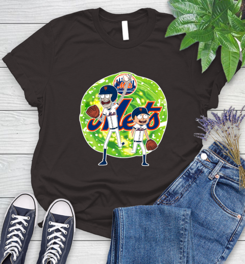 MLB New York Mets Rick And Morty Baseball Sports Women's T-Shirt 8
