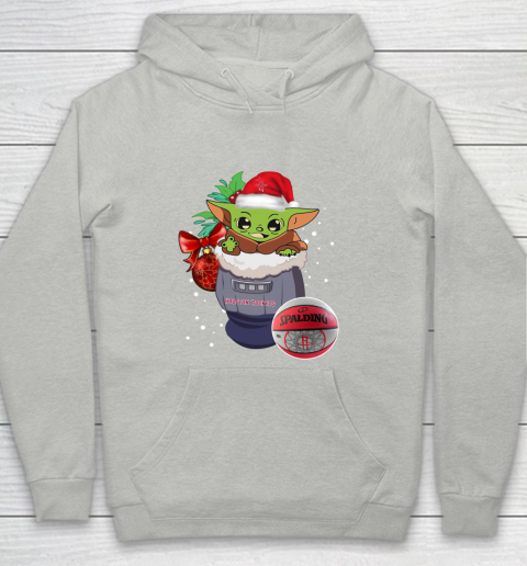 Houston Rockets Christmas Baby Yoda Star Wars Funny Happy NBA Youth Hoodie 2