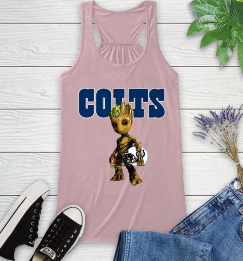 Indianapolis Colts NFL Football Groot Marvel Guardians Of The Galaxy Racerback Tank 11