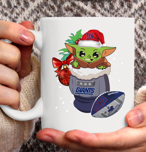 New York Giants Christmas Baby Yoda Star Wars Funny Happy NFL Ceramic Mug 11oz 2