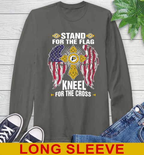 NBA Basketball Indiana Pacers Stand For Flag Kneel For The Cross Shirt Long Sleeve T-Shirt 10