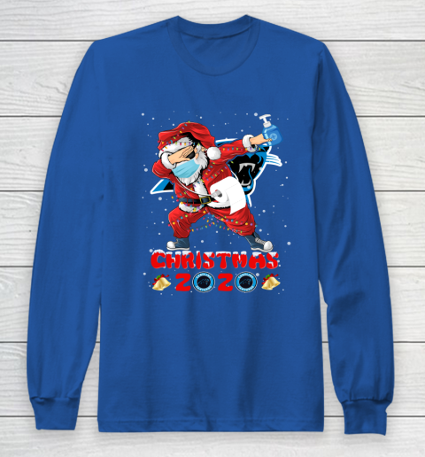Carolina Panthers Funny Santa Claus Dabbing Christmas 2020 NFL Long Sleeve T-Shirt 6