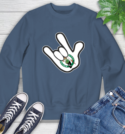 Boston Celtics NBA Basketball Mickey Rock Hand Disney Sweatshirt 7