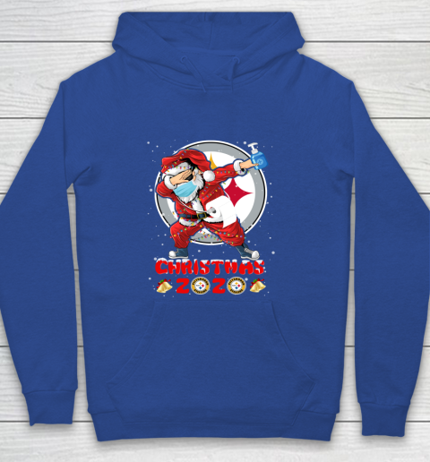 Pittsburgh Steelers Funny Santa Claus Dabbing Christmas 2020 NFL Youth Hoodie 6