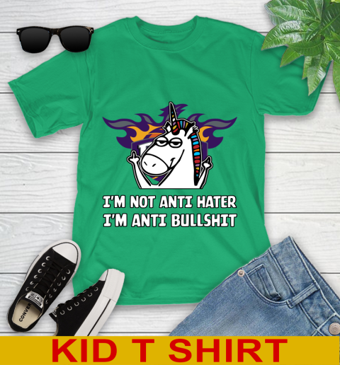 Phoenix Suns NBA Basketball Unicorn I'm Not Anti Hater I'm Anti Bullshit Youth T-Shirt 6