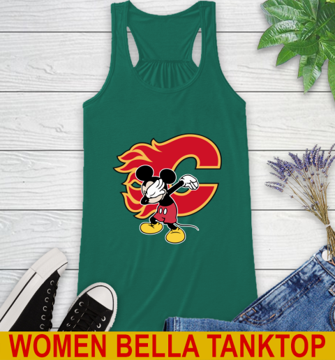 Calgary Flames NHL Hockey Dabbing Mickey Disney Sports Racerback Tank 7