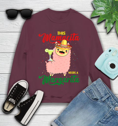 Nurse Shirt This Mamacita needs a Margarita Llama T Shirt Youth Sweatshirt 3