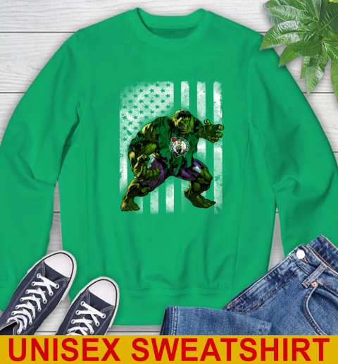 Boston Celtics Hulk Marvel Avengers NBA Basketball American Flag Sweatshirt 8