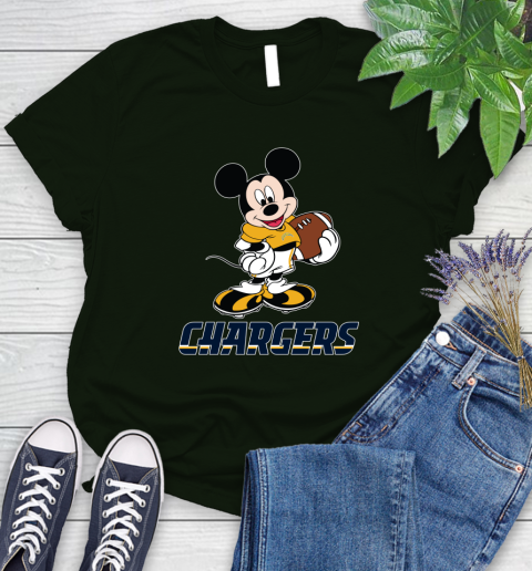 NFL Football Los Angeles Chargers Cheerful Mickey Mouse Shirt Women's T-Shirt 6
