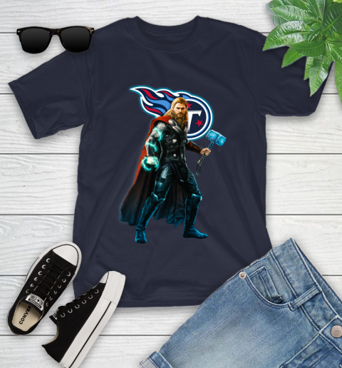 NFL Thor Avengers Endgame Football Tennessee Titans Youth T-Shirt 3