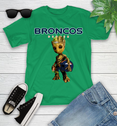 Denver Broncos NFL Football Groot Marvel Guardians Of The Galaxy Youth T-Shirt 6