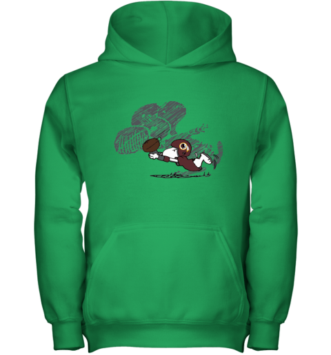 pkqh washington redskins snoopy plays the football game youth hoodie 43 front irish green