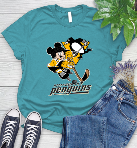 NHL Pittsburgh Penguins Mickey Mouse Disney Hockey T Shirt Women's T-Shirt 12