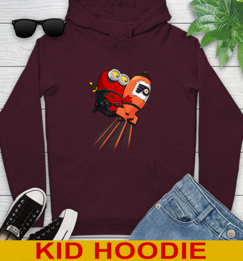 NHL Hockey Philadelphia Flyers Deadpool Minion Marvel Shirt Youth Hoodie 7
