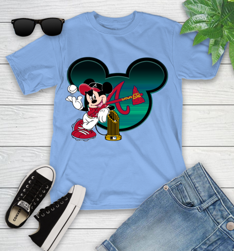 MLB Atlanta Braves The Commissioner's Trophy Mickey Mouse Disney Youth T-Shirt 11