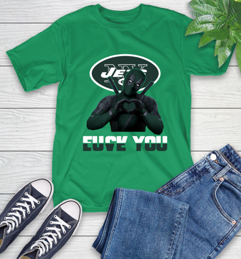 NHL New York Jets Deadpool Love You Fuck You Football Sports T-Shirt 7
