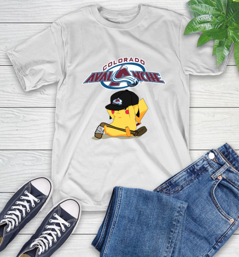 NHL Pikachu Hockey Sports Colorado Avalanche T-Shirt