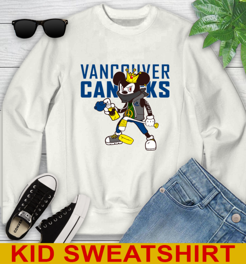 Vancouver Canucks NHL Hockey Mickey Peace Sign Sports Youth Sweatshirt
