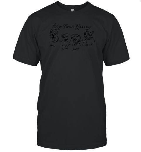 Big Time Rescue Love Dogs Wags And Walks Unisex Jersey Tee