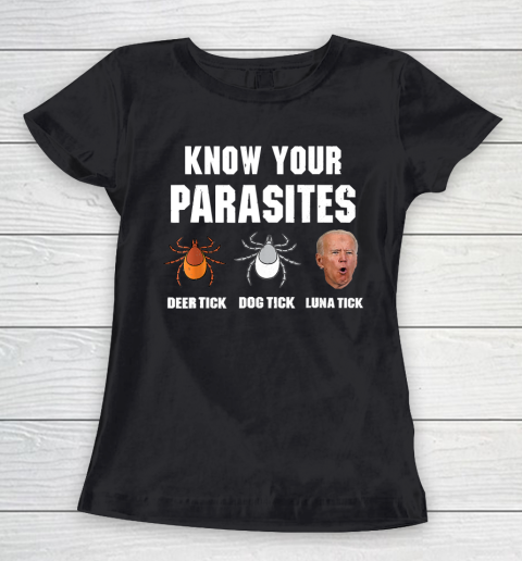 Know Your Parasites Anti Joe Biden Funny Women's T-Shirt