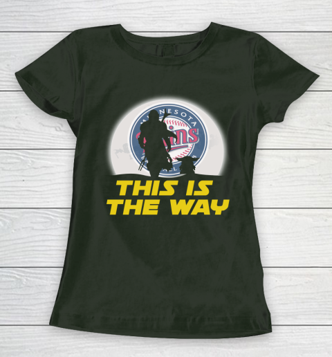 Minnesota Twins MLB Baseball Star Wars Yoda And Mandalorian This Is The Way Women's T-Shirt 4