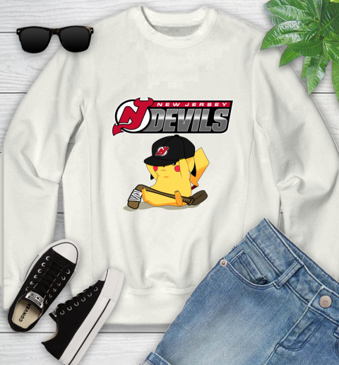 NHL Pikachu Hockey Sports New Jersey Devils Youth Sweatshirt