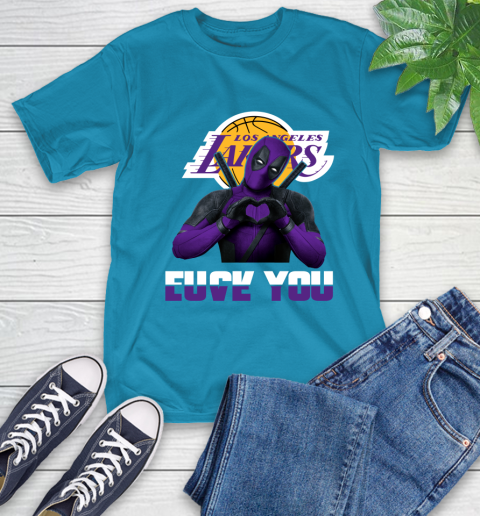 NBA Los Angeles Lakers Deadpool Love You Fuck You Basketball T-Shirt 9