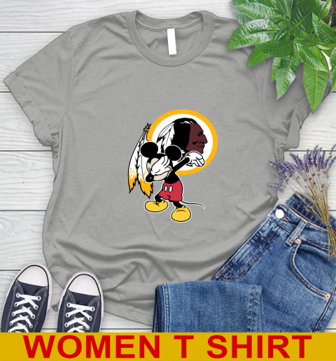 Washington Redskins NFL Football Dabbing Mickey Disney Sports Women's T-Shirt 11