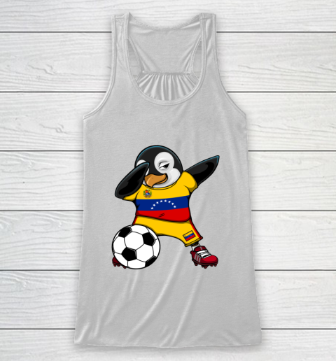 Dabbing Penguin Venezuela Soccer Fans Jersey Football Lovers Racerback Tank