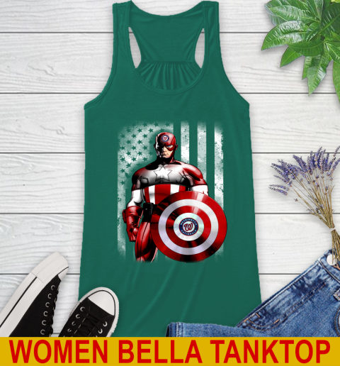 Washington Nationals MLB Baseball Captain America Marvel Avengers American Flag Shirt Racerback Tank 5